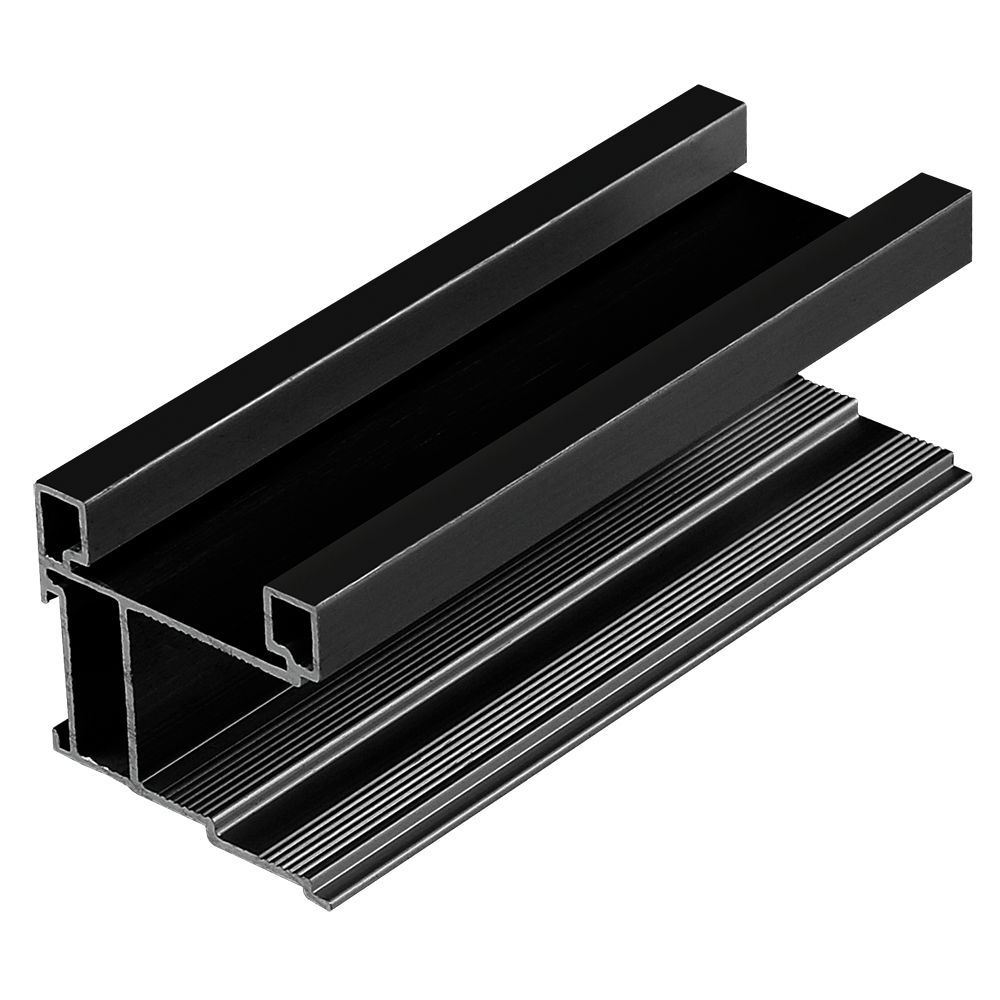 Profil maner Eta Wide, aluminiu, negru lucios, 31 x 29 x 2700 mm