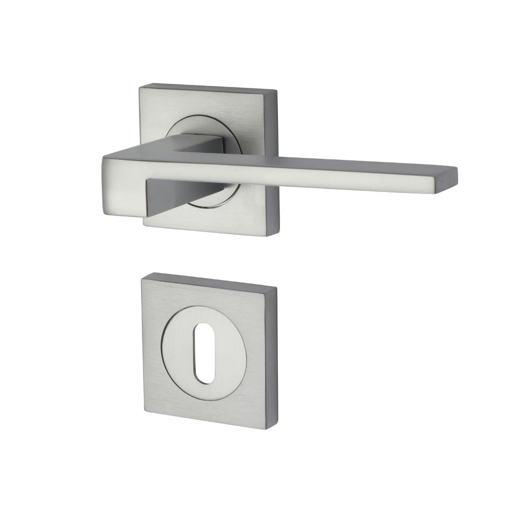 Set maner cu rozeta Falcon Yale, aliaj zinc, crom satinat, 65 mm