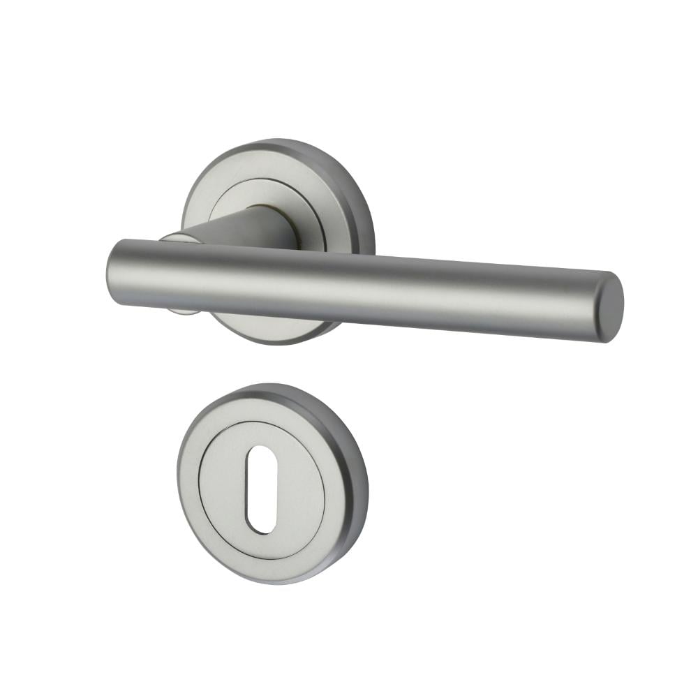 Set maner cu rozeta Kestral Yale, aliaj zinc, crom satinat, 65 mm