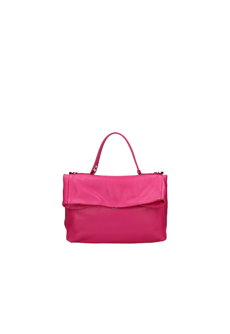 Geanta convertibila din piele - Fucsia
