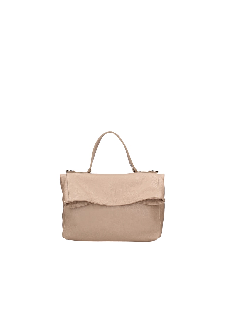 Geanta convertibila din piele - Maro taupe