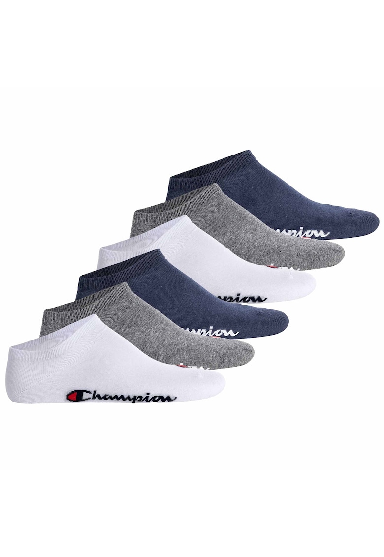 Set de sosete unisex pana la glezna - 6 perechi - Gri - Alb - Bej