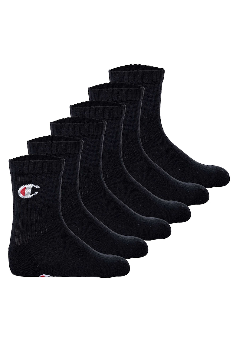 Set de sosete lungi cu logo - 6 perechi - Negru