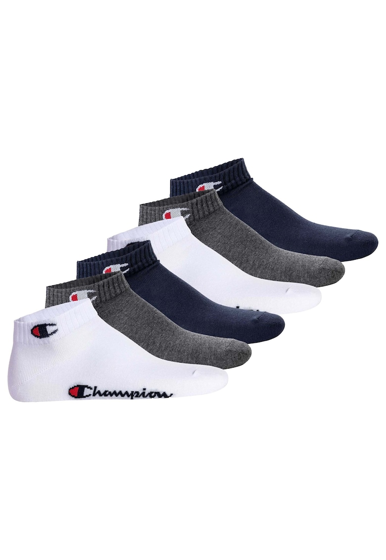 Set de sosete unisex pana la glezna - 6 perechi - Gri - Alb - Albastru