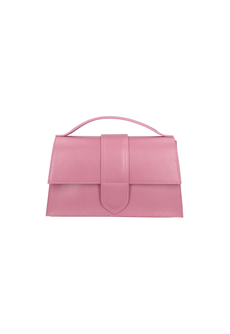Geanta crossbody de piele - Roz pal