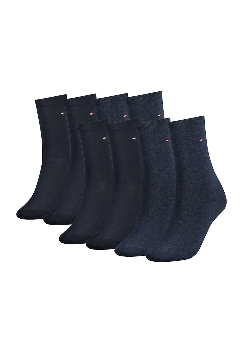 Set de sosete scurte din amestec de bumbac cu logo discret - 8 perechi - Albastru