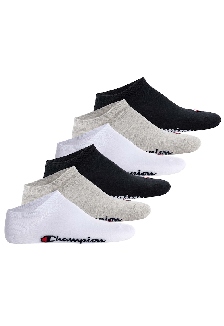 Set de sosete unisex pana la glezna - 6 perechi - Negru - Gri - Alb
