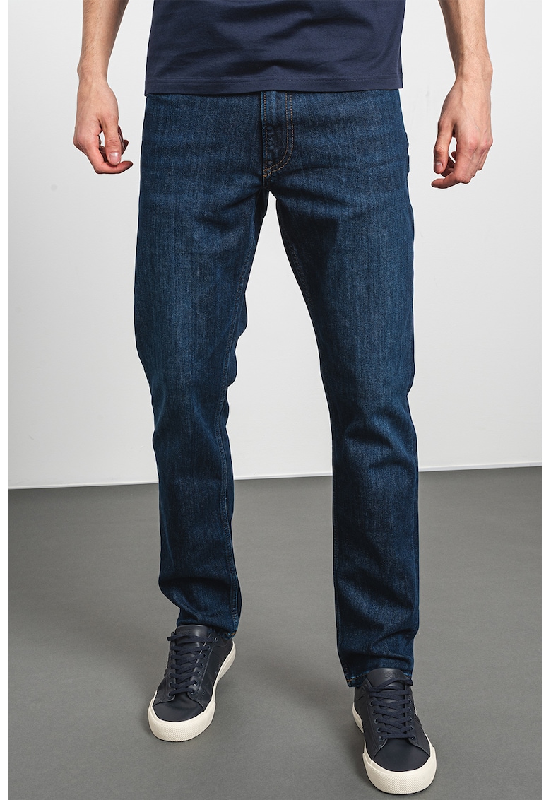 Blugi slim fit cu talie medie - Bleumarin