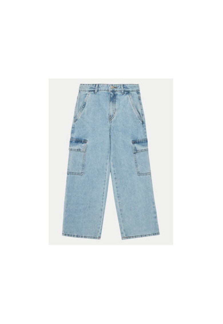 Pantaloni fete -  304718250 - Bumbac/Poliester - Albastru - Albastru