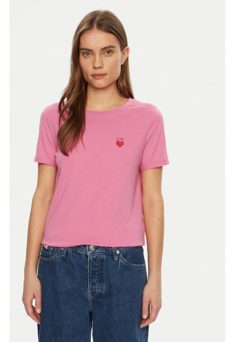 Tricou dama -  304913204 - Bumbac - Roz - Roz