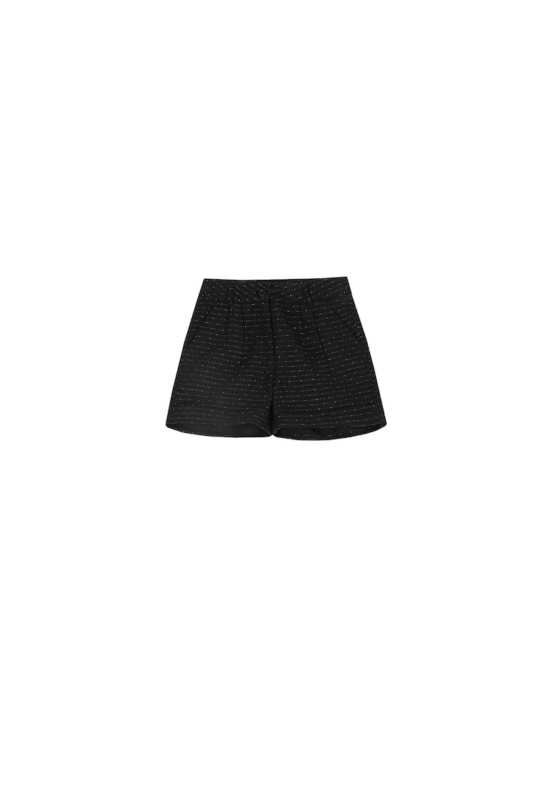 Pantaloni scurti  pentru fete - poliester - eleganti - talie inalta - negru