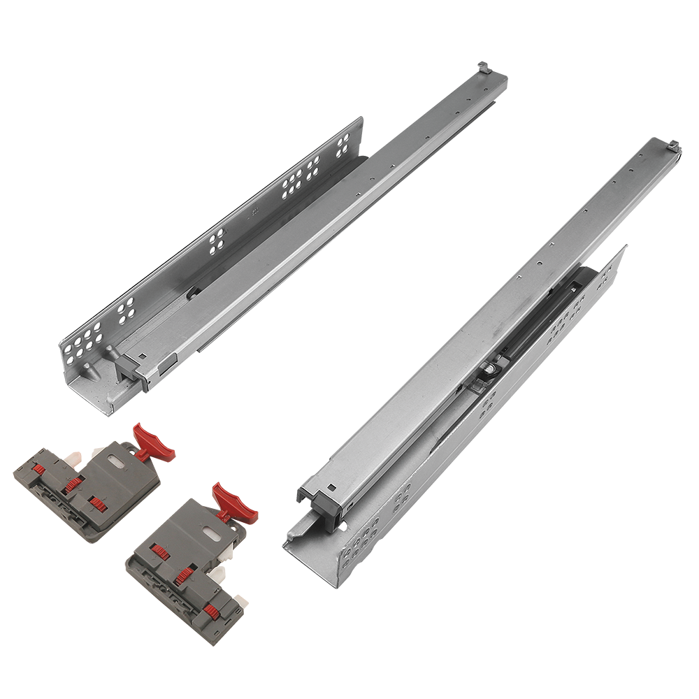 Glisiera ascunsa Teko, extractie totala, amortizare, otel si plastic, zincat, maxim 35 kg, 350 mm