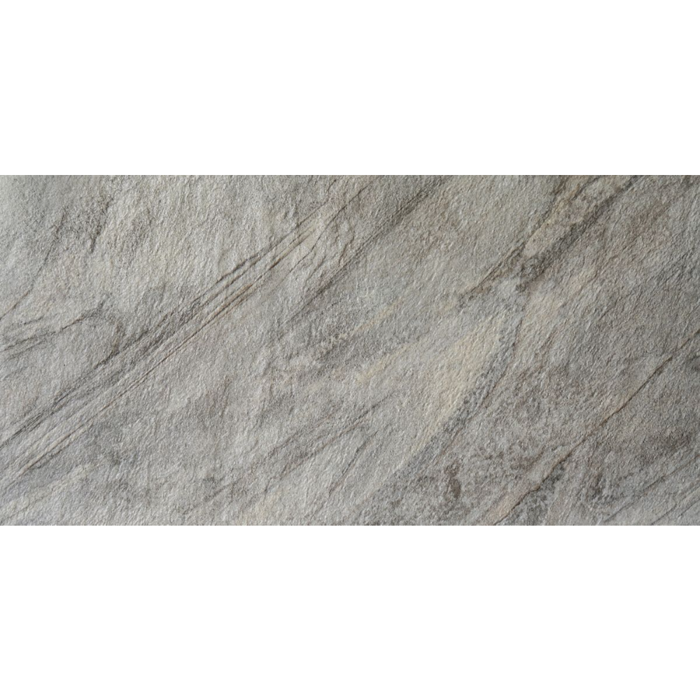 Gresie portelanata rectificata de interior/exterior, R9, glazura mata, dreptunghiulara, piatra, gri, 30 x 60 cm