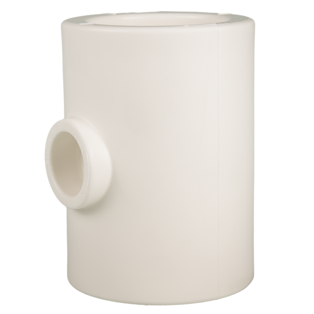 Teu redus PPR 90 mm Vesbo, 40 x 90 mm, filet interior, alb