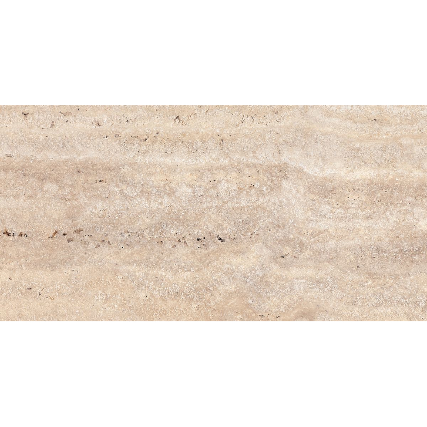 Faianta baie rectificata glazurata Travertine Natural, bej, mat, aspect de marmura, 60 x 30 cm