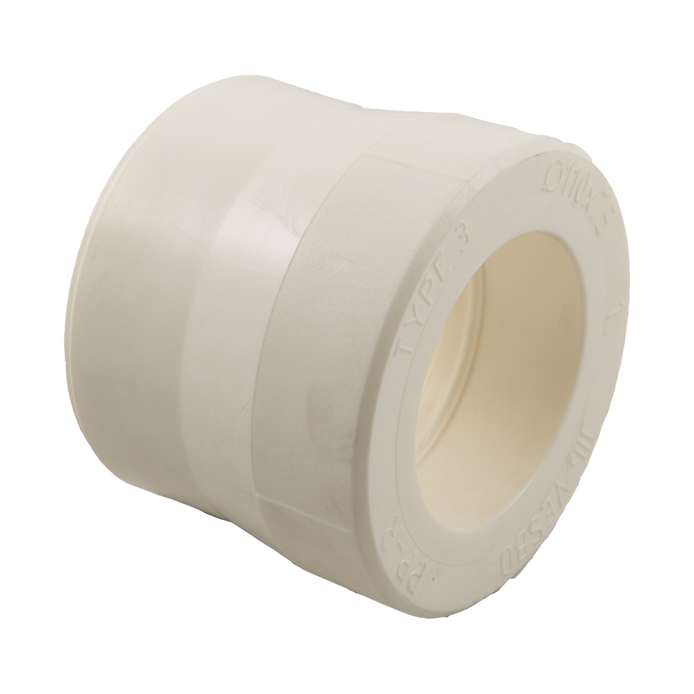 Reductie PPR Vesbo, alb, diametru nominal 110 mm, diametru redus 75 mm