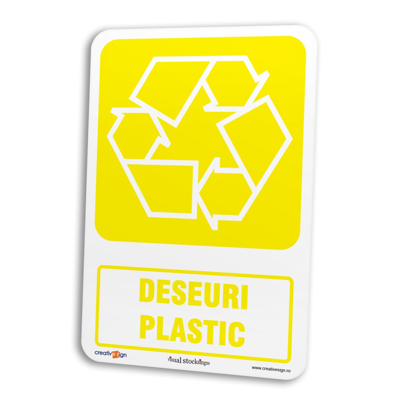 Indicator autocolant semnalizare, Deseuri plastic,  A4, 20 x 30 cm
