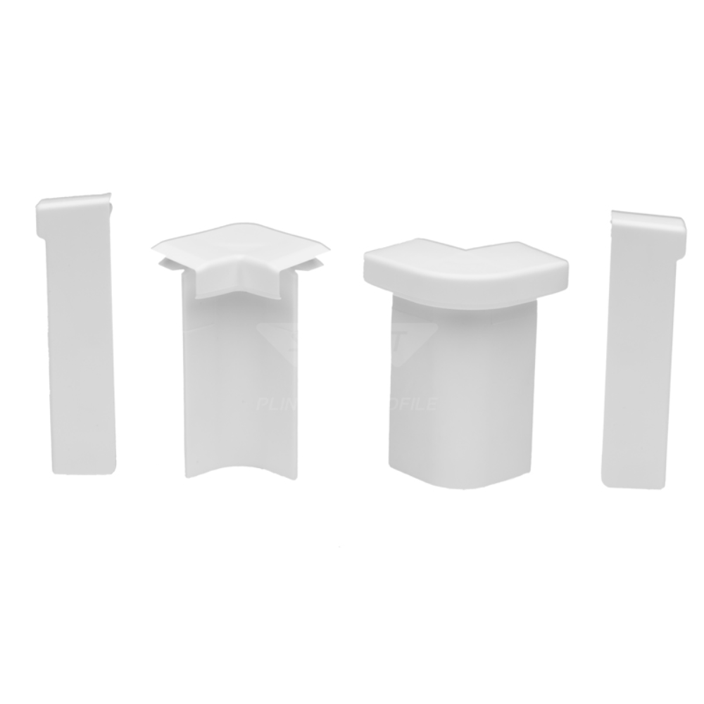 Set colturi plinta mocheta Set Prod N25474, polimer dur, alb, 50 x 14 mm, 10 bucati/set