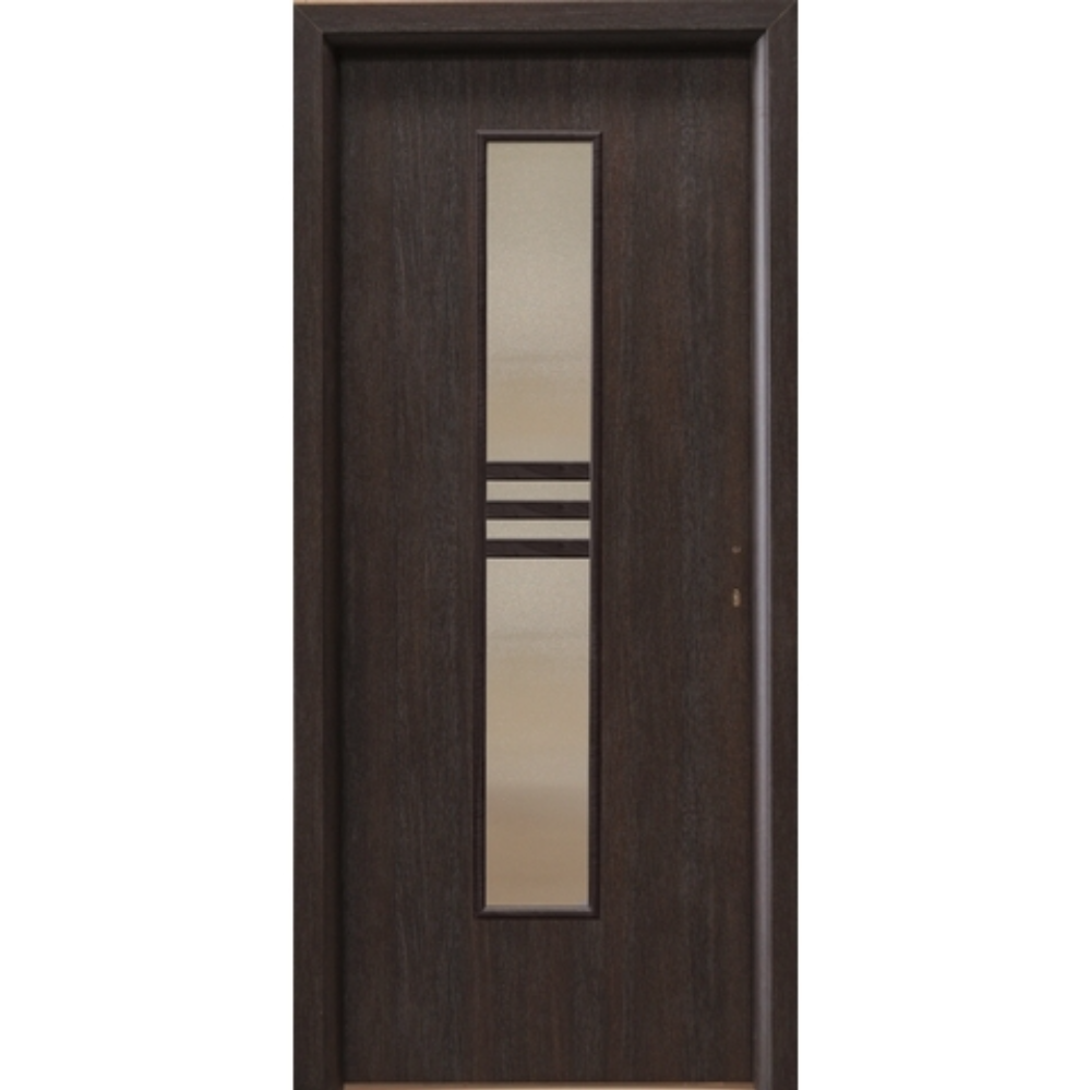 Usa interior cu geam, Wenghe gol D2 760, stanga, 202 x 76 x 4 cm cu toc