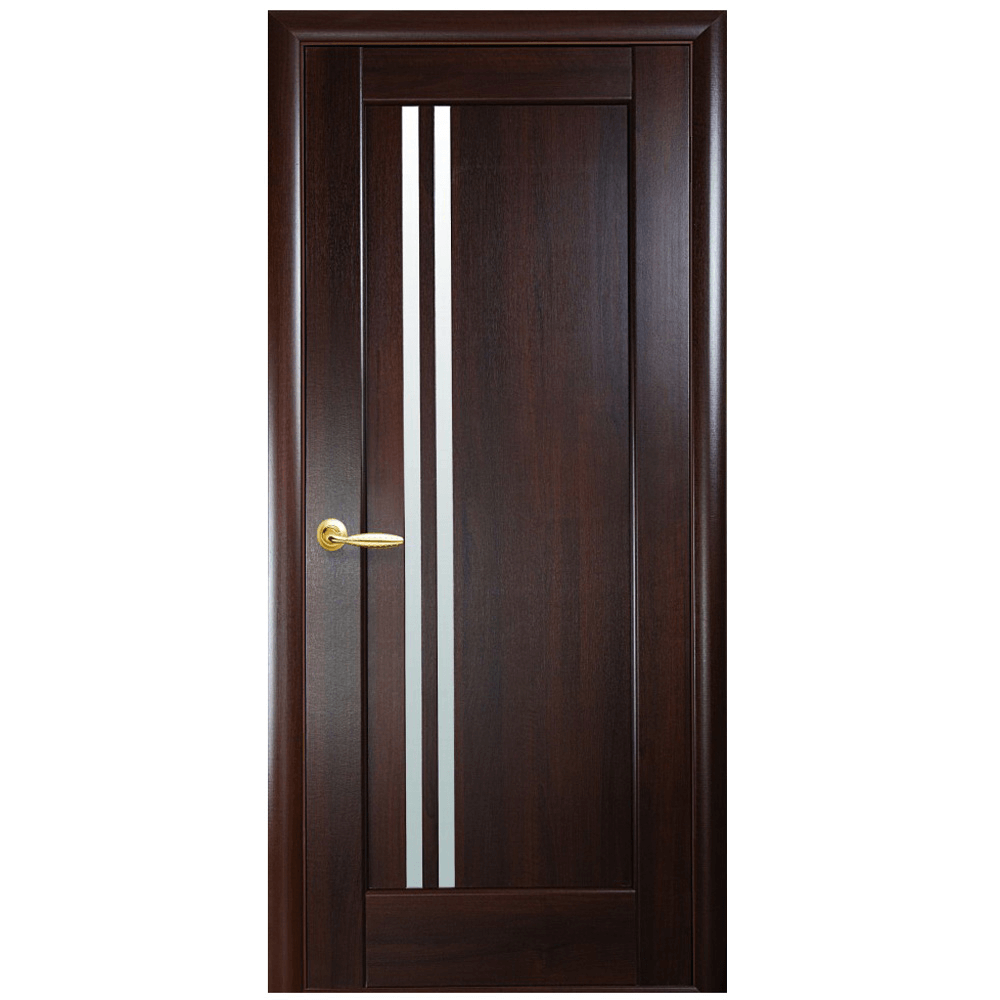 Usa interior celulara cu geam New Style Nostra Dellita, reversibila, MDF, castan, toc fix, 200 x 60 x 4 cm
