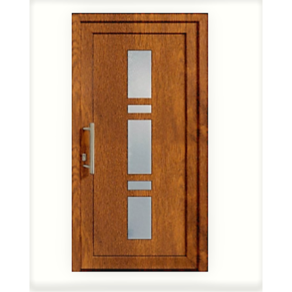 Usa interior cu geam K017, actionare din cheie, deschidere dreapta, stejar auriu, 210 x 110 x 7 cm