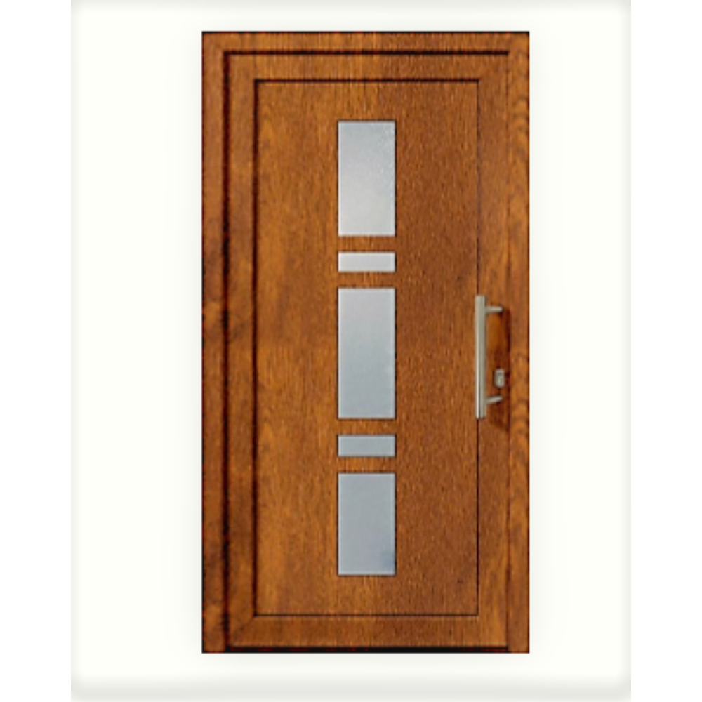 Usa interior cu geam K017, actionare din cheie, deschidere stanga, stejar auriu, 210 x 110 x 7 cm