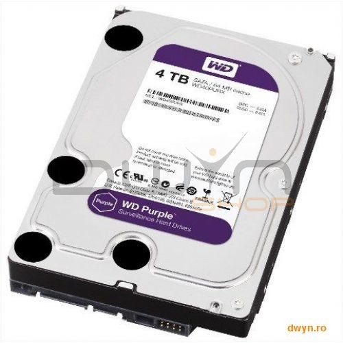 4TB WD PURPLE, SATA 6Gb/s, IntelliPower, 64MB, Surveillance HDD