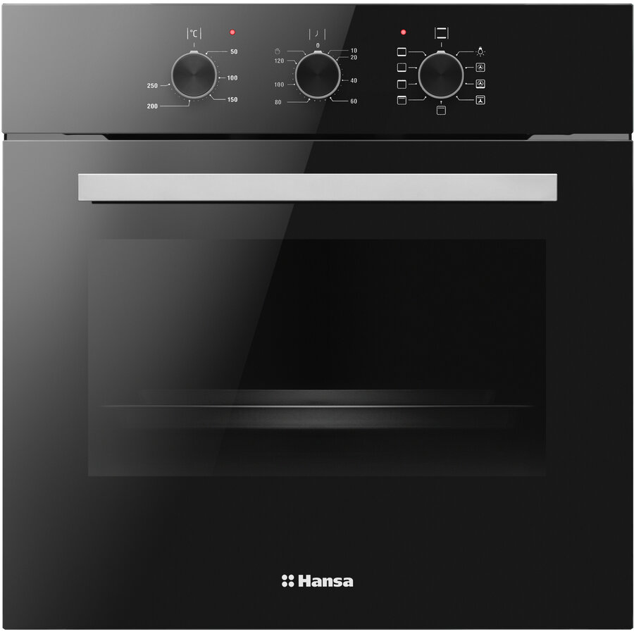 Cuptor incorporabil Hansa Fine Design, programator, 8 functii, grill, ventilator, 62 L, negru