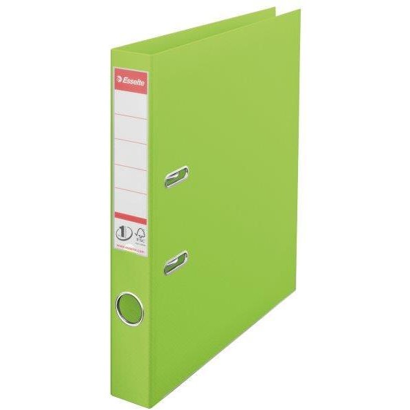 Biblioraft A4, plastifiat PP/PP, margine metalica, 50 mm, ESSELTE No. 1 Power - verde vivida