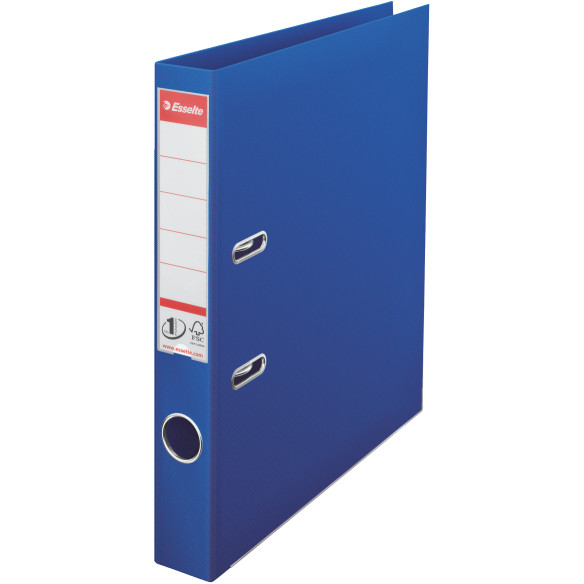 Biblioraft A4, plastifiat PP/PP, margine metalica, 50 mm, ESSELTE No. 1 Power - albastru