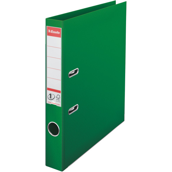 Biblioraft A4, plastifiat PP/PP, margine metalica, 50 mm, ESSELTE No. 1 Power - verde