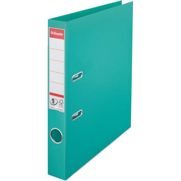 Biblioraft A4, plastifiat PP/PP, margine metalica, 50 mm, ESSELTE No. 1 Power - turcoaz
