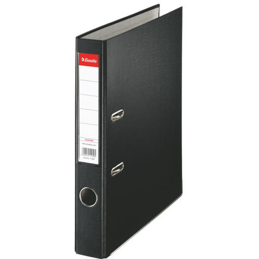 Biblioraft A4, plastifiat PP, margine metalica, 50 mm, ESSELTE Economy - negru