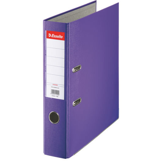 Biblioraft A4, plastifiat PP, margine metalica, 75 mm, ESSELTE Economy - mov