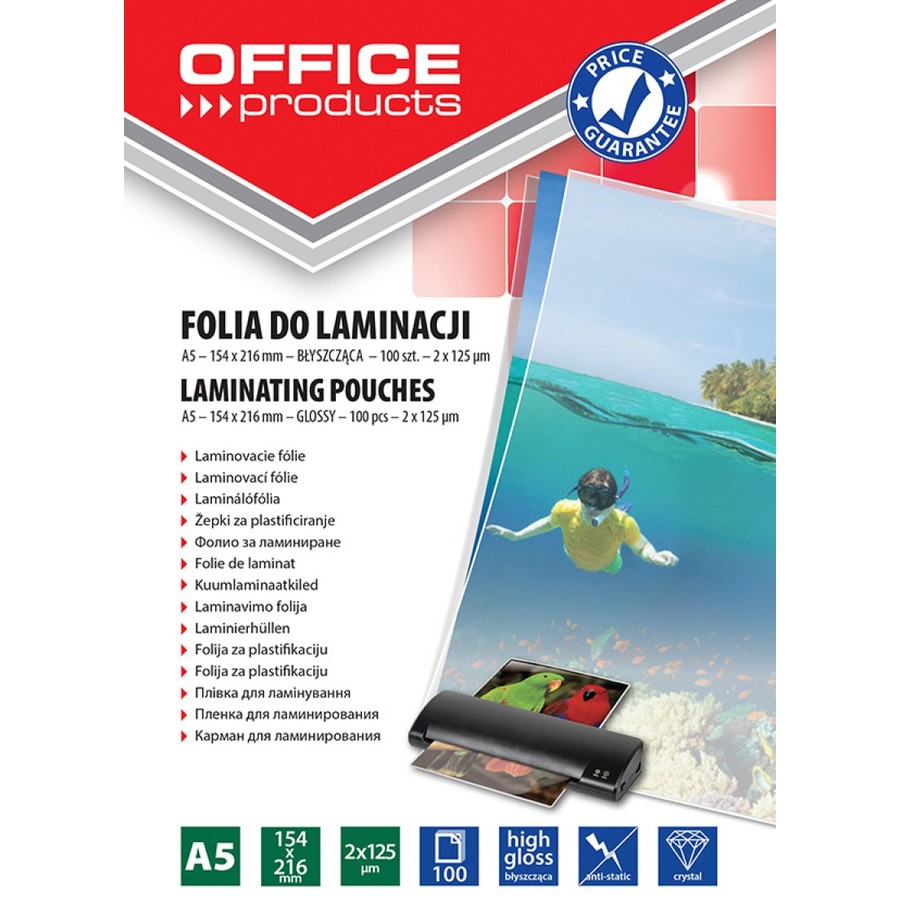 Folie de laminat Folie pentru laminare,   A5 125 microni 100buc/top Office Products