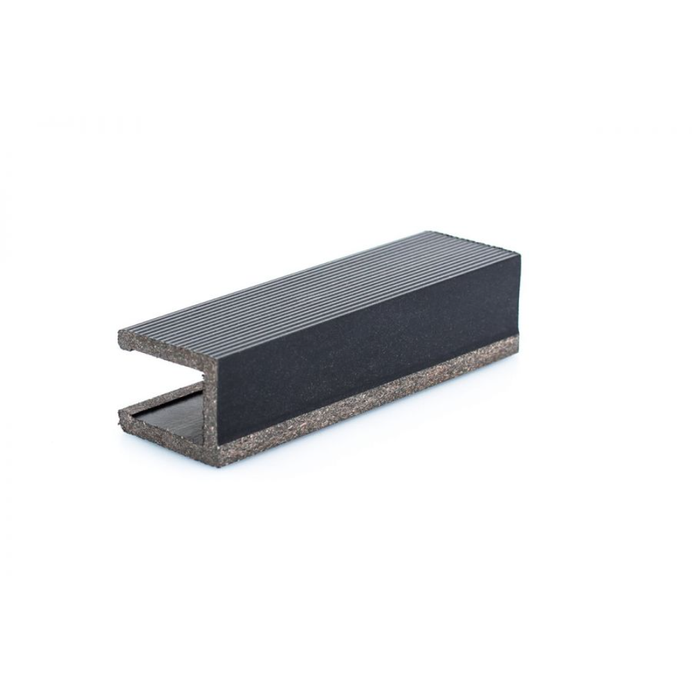 Profil gard WPC, lemn compozit, gri, 48 x 38 x 3000 mm