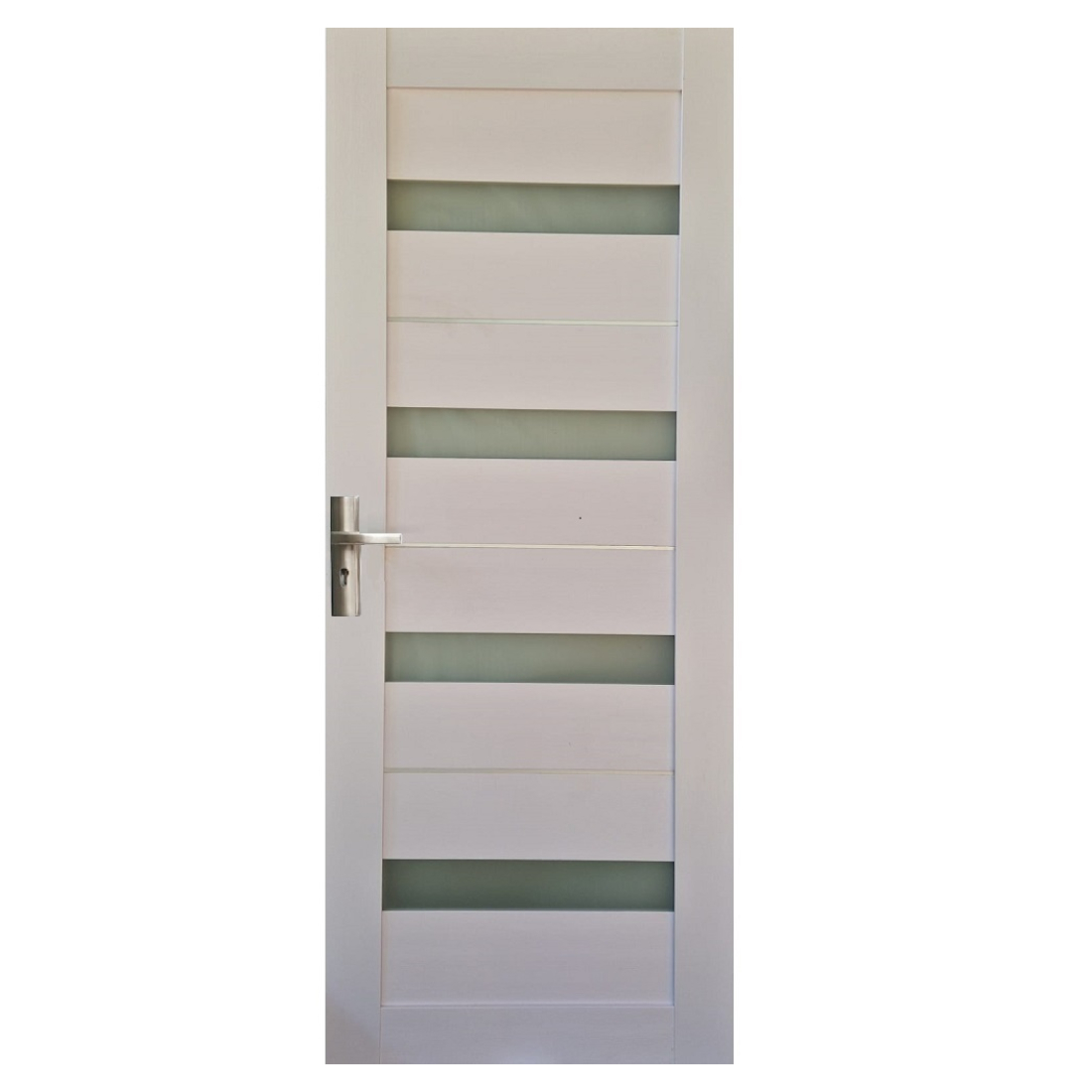 Usa interior cu geam Pamate U-76, reversibila, MDF, alb, toc 10 cm, 200 x 80 x 3.5 cm
