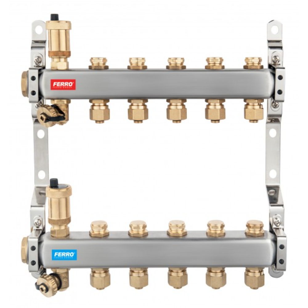 Distribuitor Ferro SN-RO07S, 7 circuite, alama, 1 inch