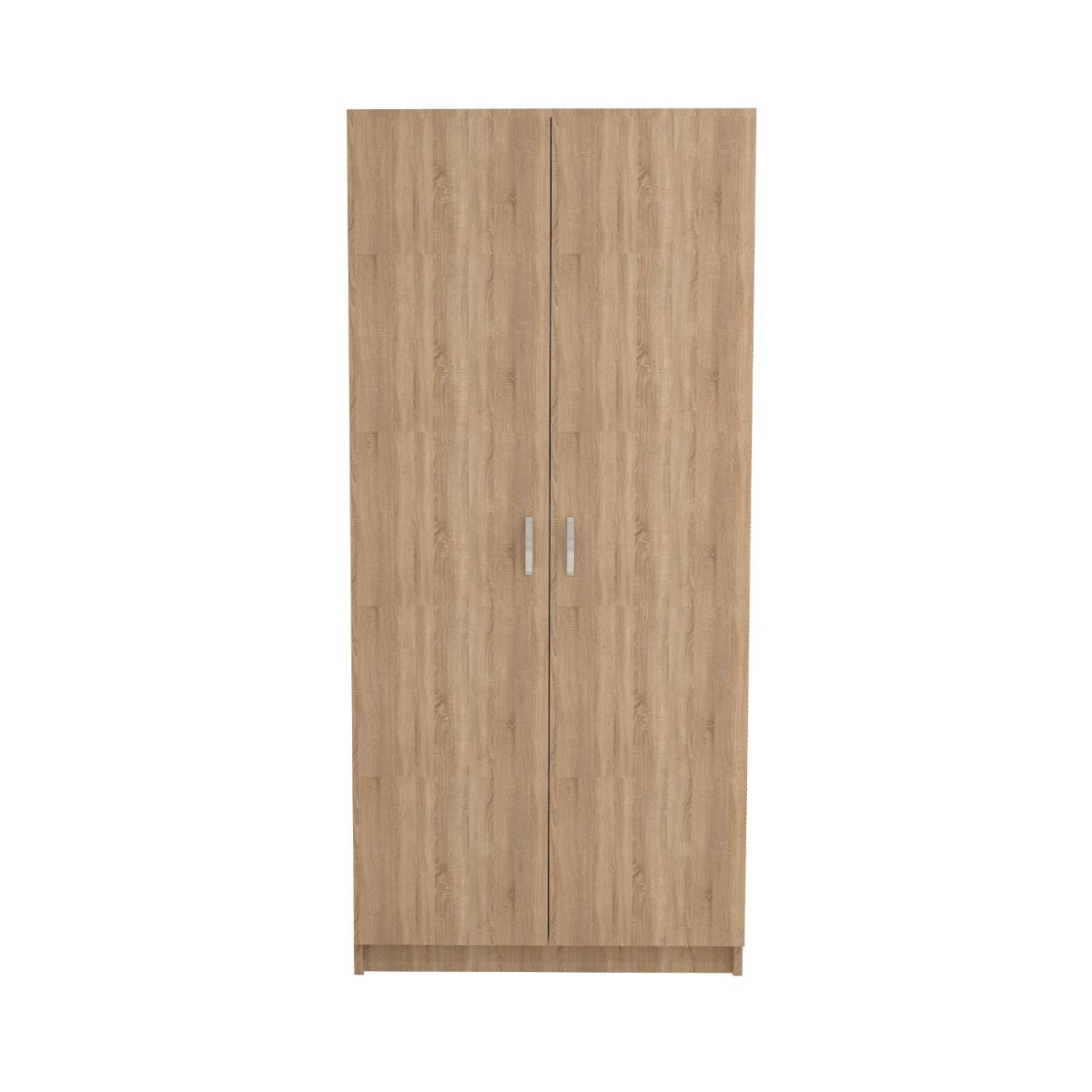 Dulap haine Baku, sonoma, 2 usi, cu bara si polita, 80 x 53.3 x 200.5 cm