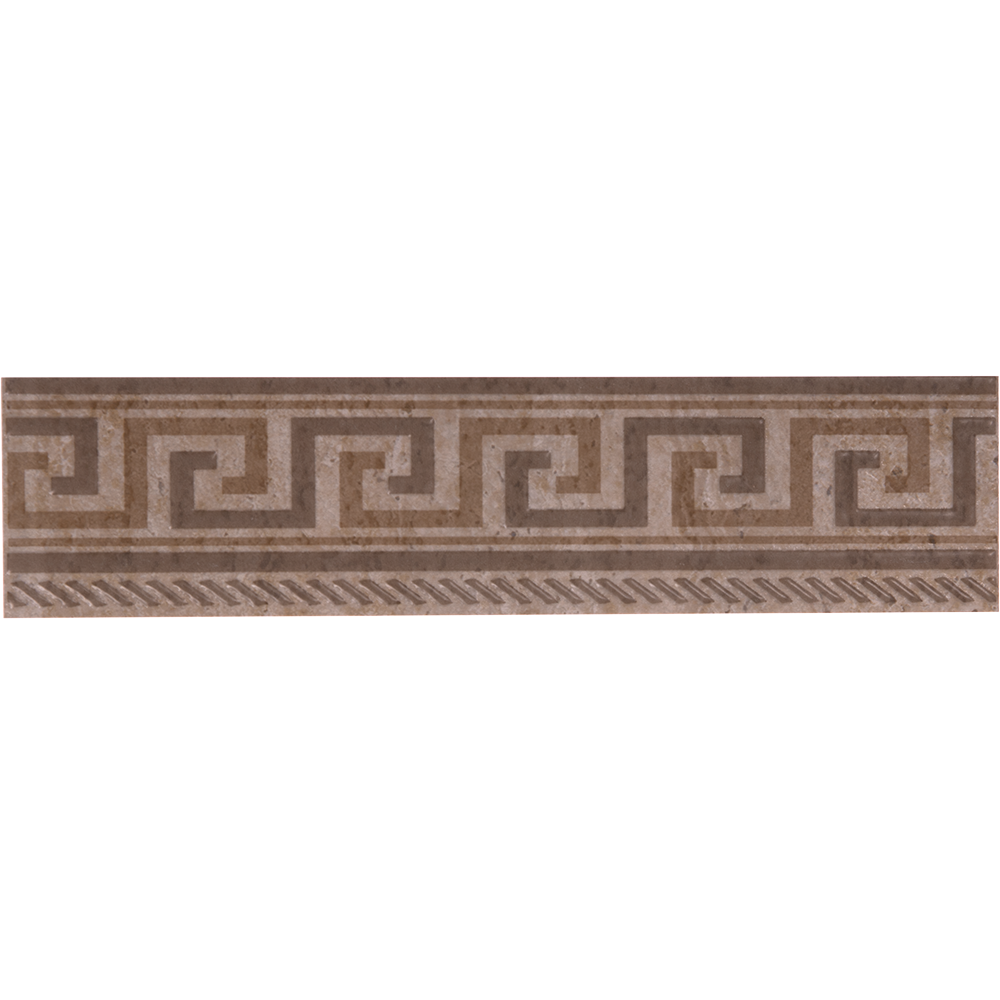 Brau faianta maro geometric Travertine, 6,5 x 25 cm