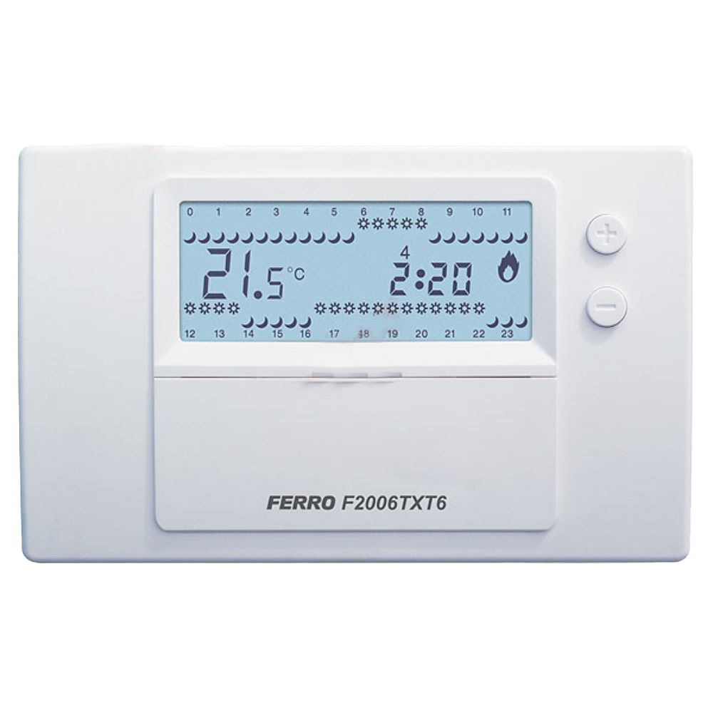 Termostat saptamanal Ferro F2006TXT6, programabil wireless