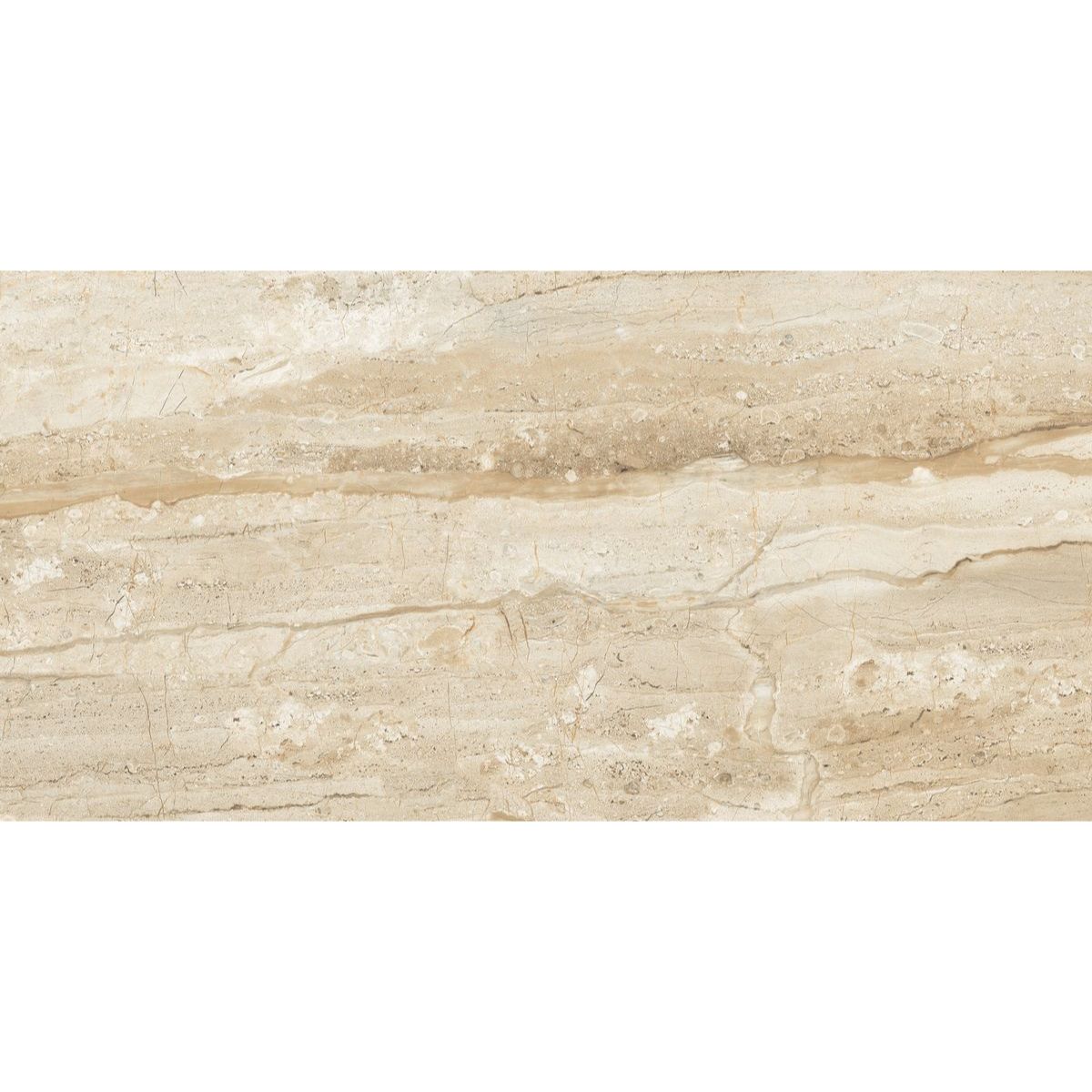 Gresie interior bej-auriu Dyno Beige Grande, PEI 3, rectificata, glazurata, finisaj lucios, dreptunghiulara, 120 x 60 cm