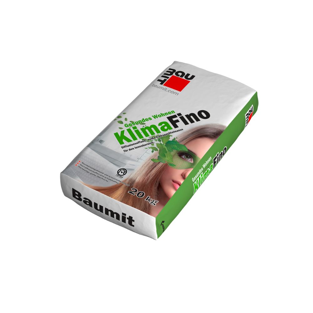 Glet Baumit KlimaFino, pe baza de var, pentru interior, 20 kg