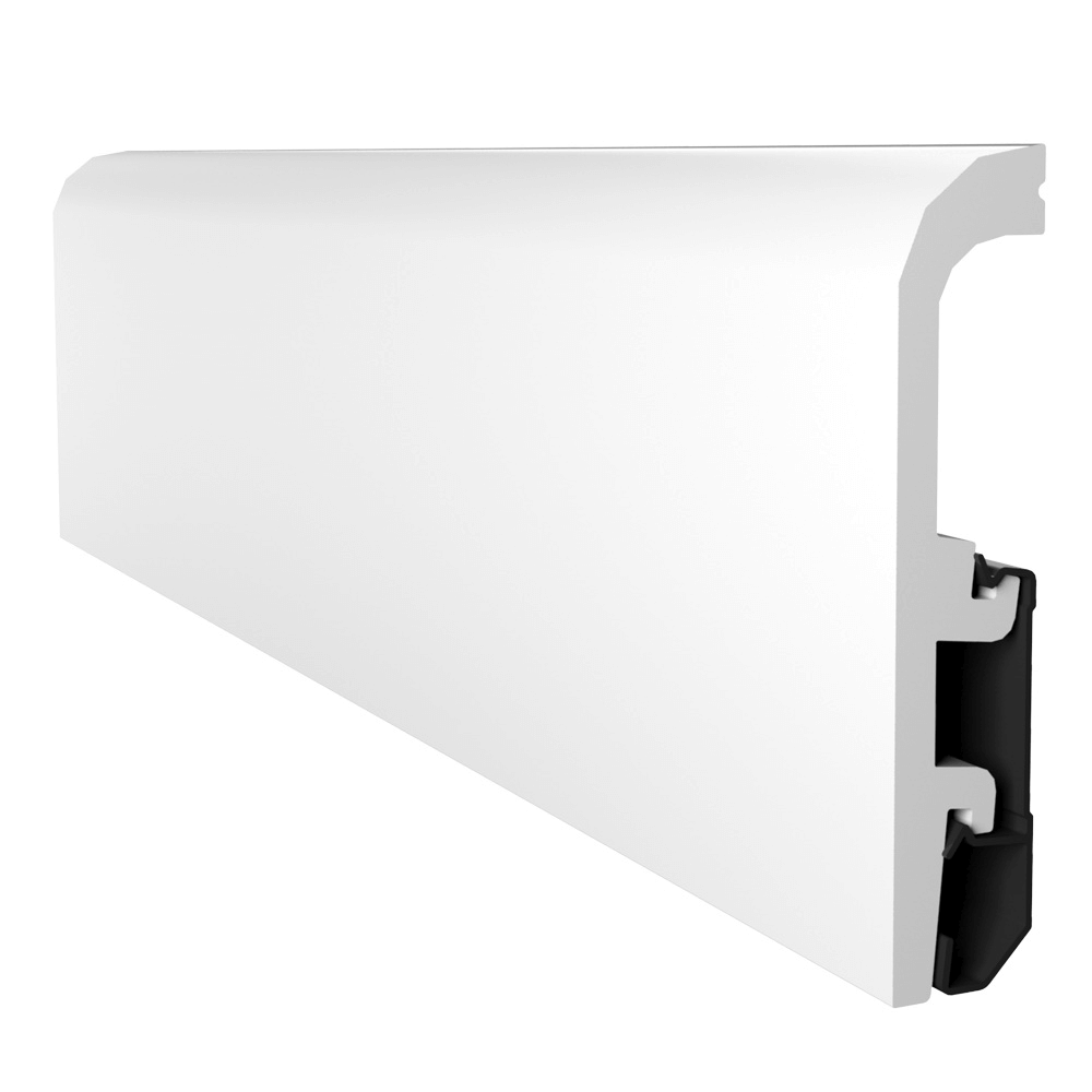 Plinta pardoseala Vega P1020, polimer dur, alb, 2400 x 100 x 20 mm
