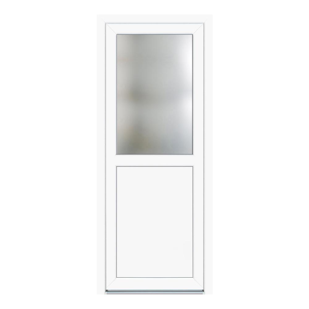 Usa PVC secundara, alb, 78 x 190 cm, dreapta, geam 1/2