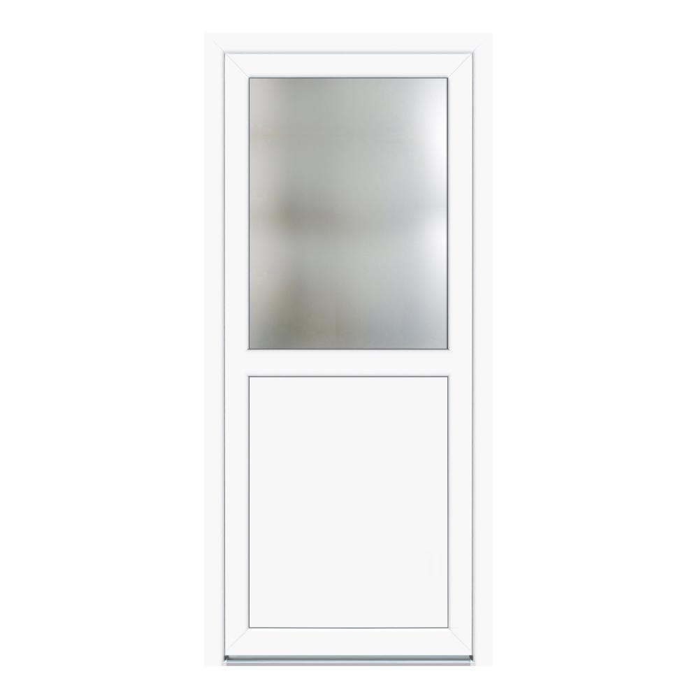 Usa PVC secundara, alb, 88 x 190 cm, stanga, 4 camere, geam 1/2