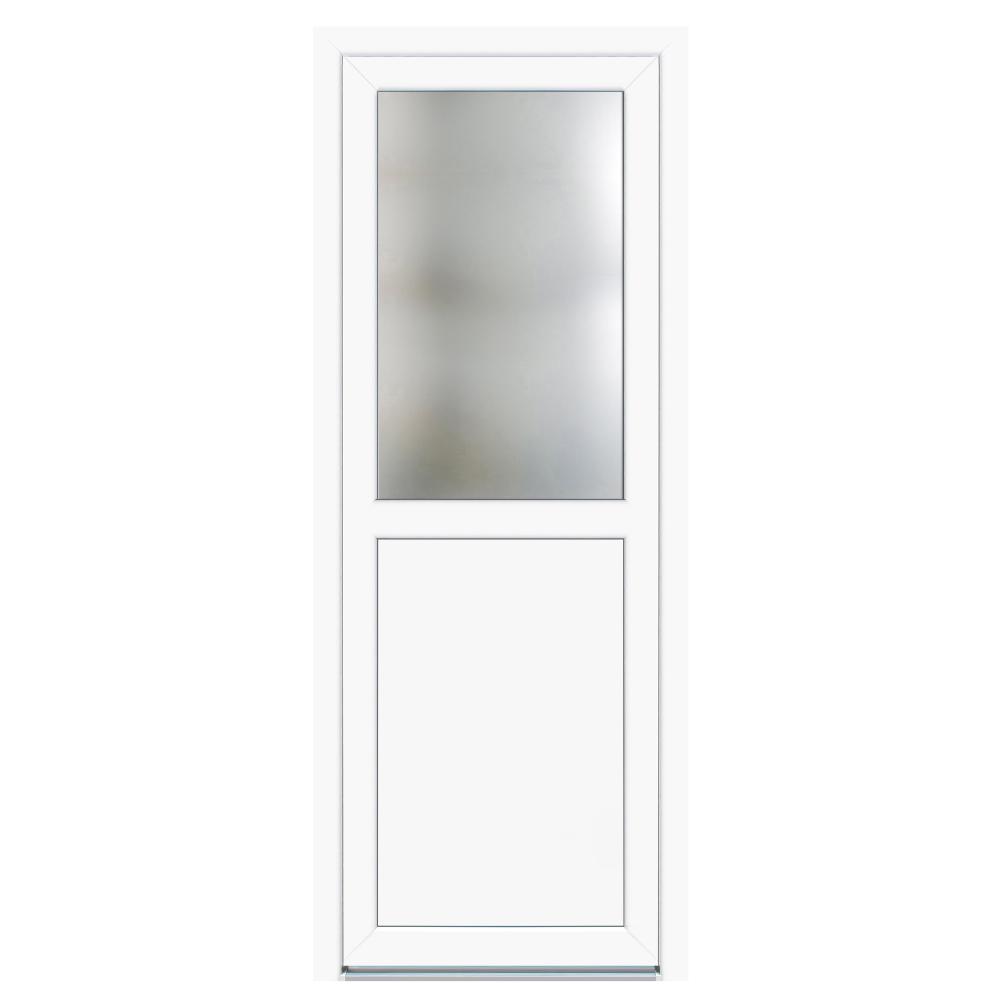 Usa PVC secundara, alb, 78 x 200 cm, stanga, 4 camere, geam 1/2