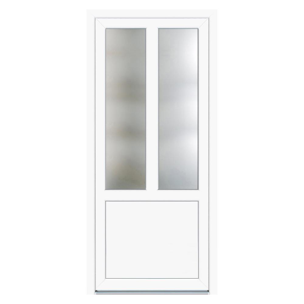 Usa PVC pentru intrare, alb, 86 x 188 cm, 5 camere, stanga