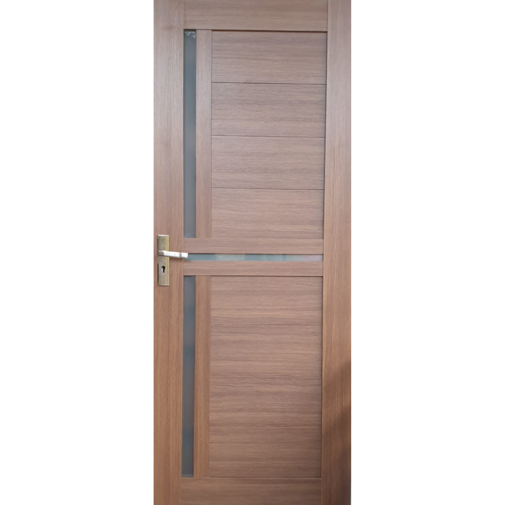 Usa de interior cu geam Pamate U-71, deschidere stanga/ dreapta, stejar auriu, 203 x 60 x 3,5 cm