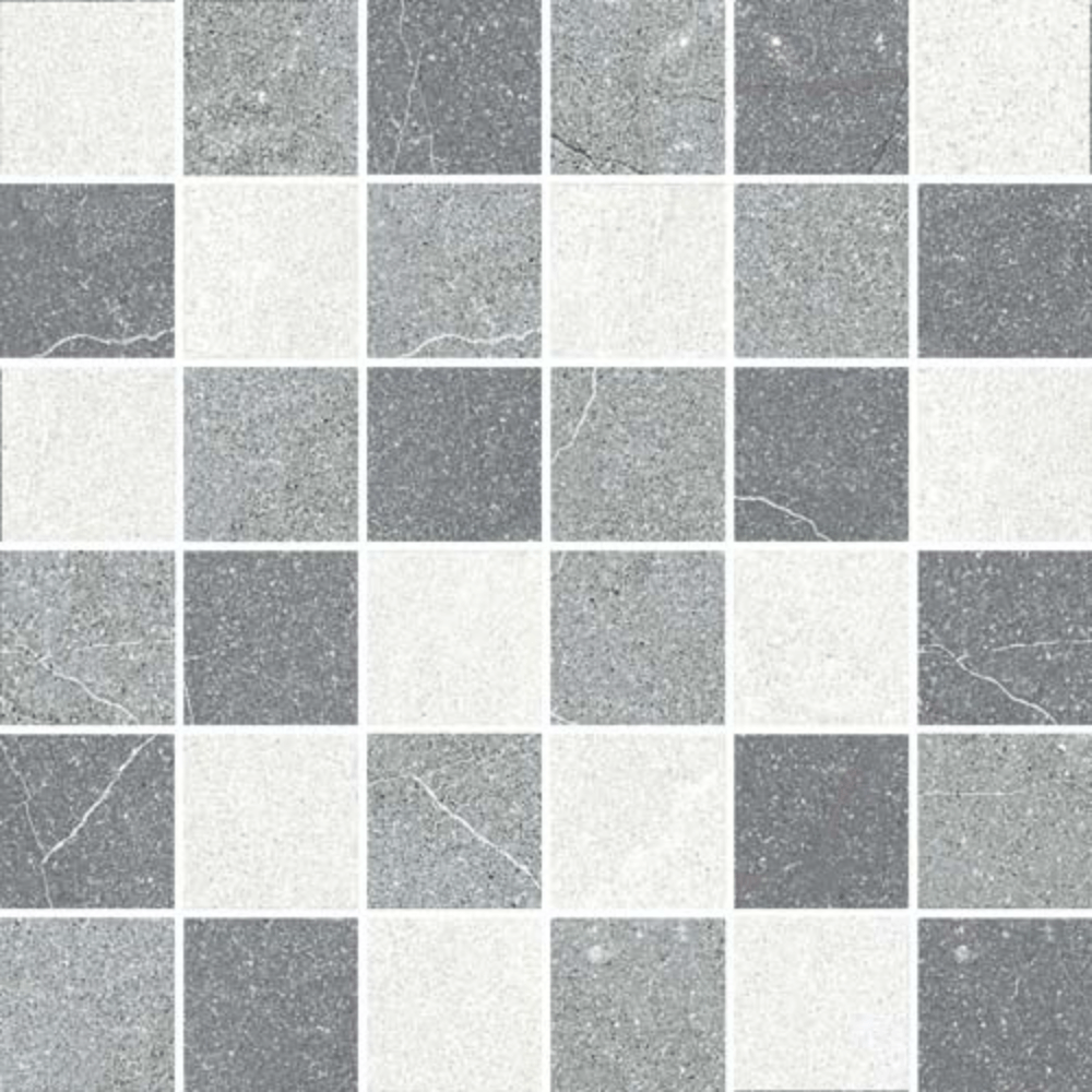 Panel gresie Kai, glazura mata, mix gri alb, 30 x 30 cm